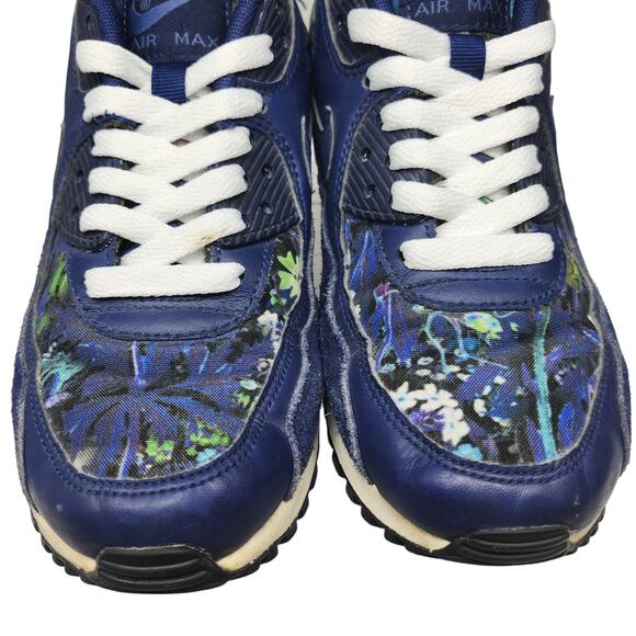 Nike Air Max Shoes Womens 6 Blue Green Tropical Floral Suede Chunky Low Tops - Picture 5 of 12